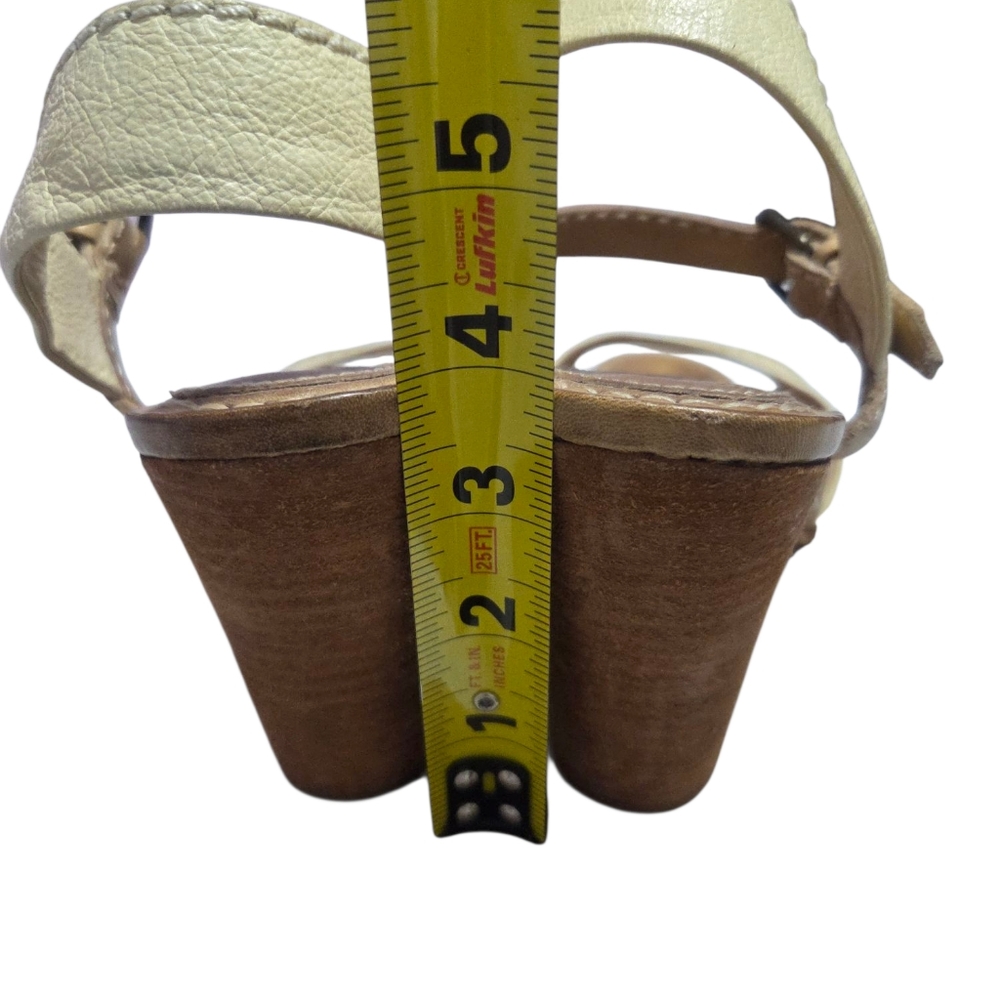 Frye Cream Heels Ankle Strap Sandals for Summer Size 8 - Picture 7 of 10
